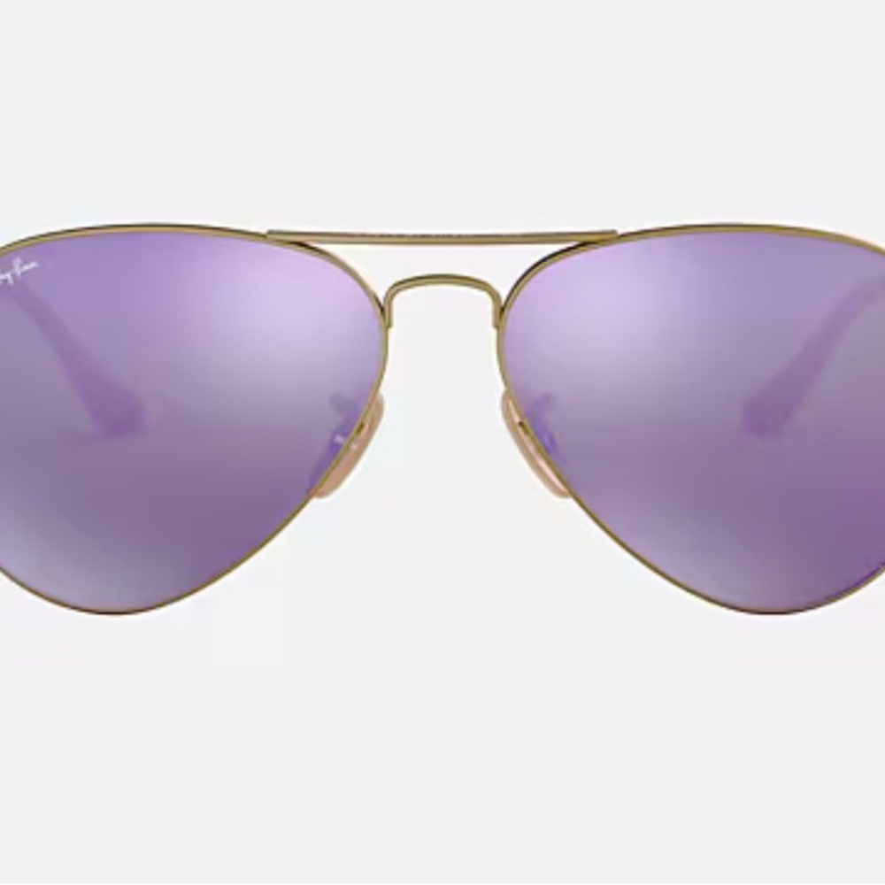 Ray-Ban Purple Aviator Sunglasses - Aviator Flash Lenses - Violet Mirror